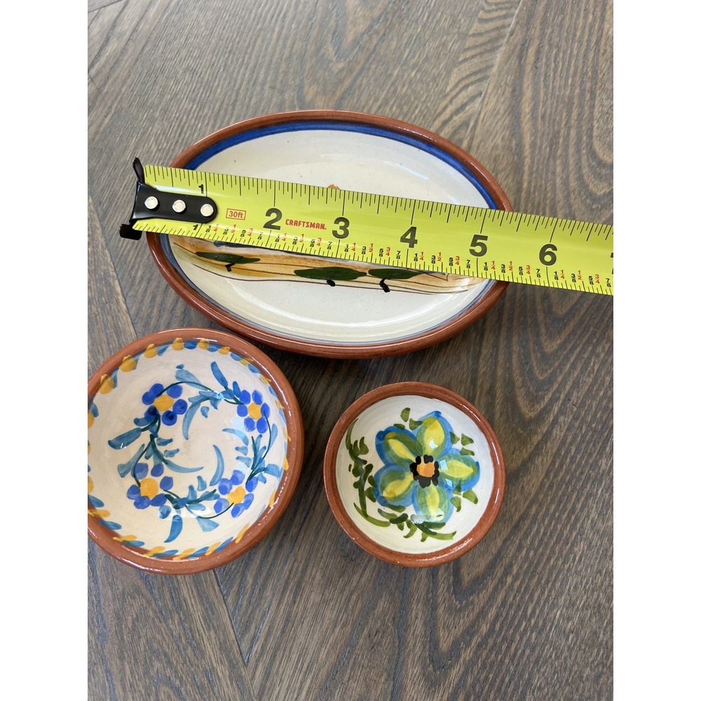 Vtg Hand-painted Signed Floral Art Pottery Plate Olaria S Perdro Corval Portugal - Picture 10 of 10